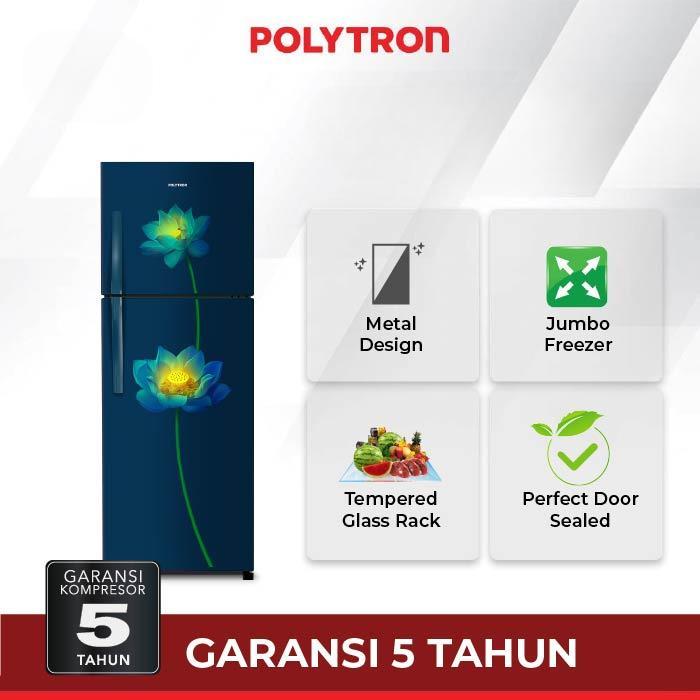 KULKAS POLYTRON 2 PINTU 230 LITER PRB 237 LUAR BANDUNG KARGO MURAH GARANSI RESMI