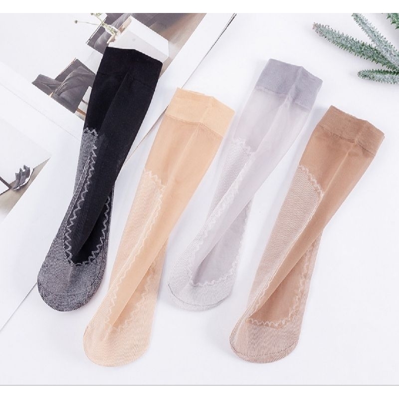 KAOS KAKI WANITA TRANSPARAN UKURAN PENDEK  - KAOS KAKI TRANSPARANT MODEL KOREA