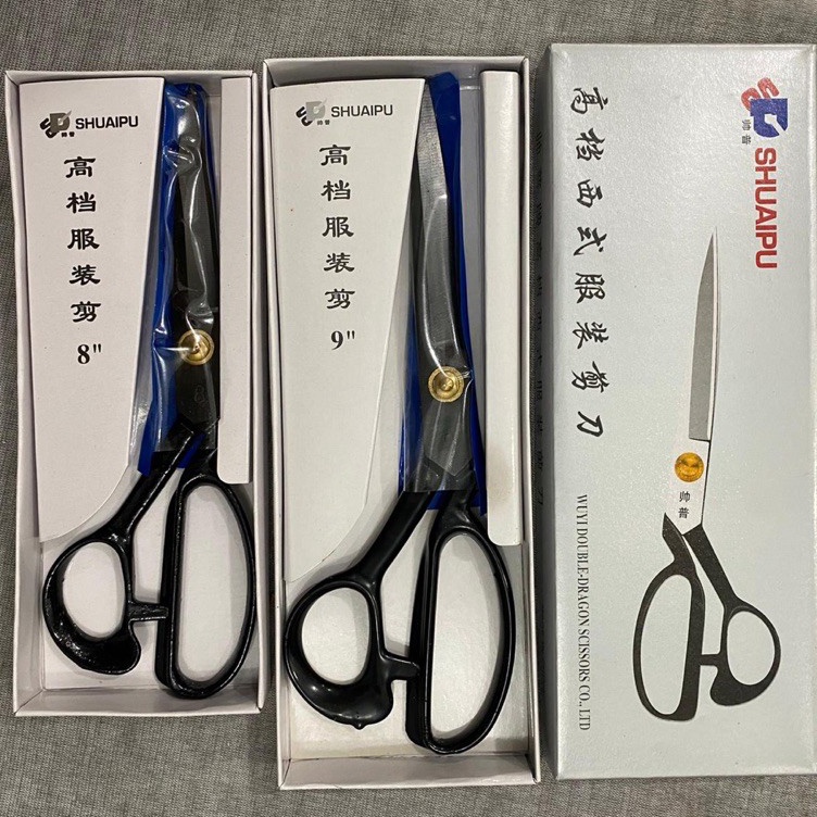 

GUNTING SHUAIPU Baja Hitam 8 INCH 9 INCH 1 INCH 12 INCH Gunting Bahan Kain Gunting penjahit alat jahit ART D7S5