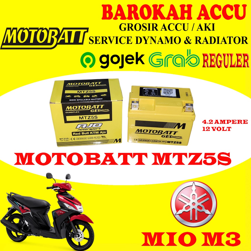 AKI MOTOR YAMAHA MIO M3 MOTOBATT MTZ5S , 4.2 AH