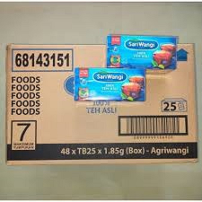 

Teh Asli Sariwangi kotak celup 1Dus / Karton isi 48 Box X 25 Celup