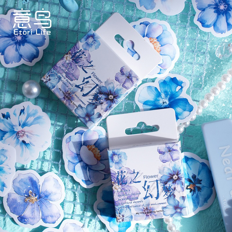 

[B641] etori stiker kotak bunga fantasi tanaman segar bunga buku panduan bahan stiker dekoratif DIY 46