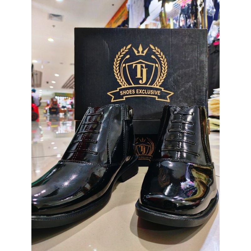 sepatu pdh resleting tali pariasi/sepatu pdh satpam/sepatu pdh kilap/sepatu dinas harian/sepatu pdh 