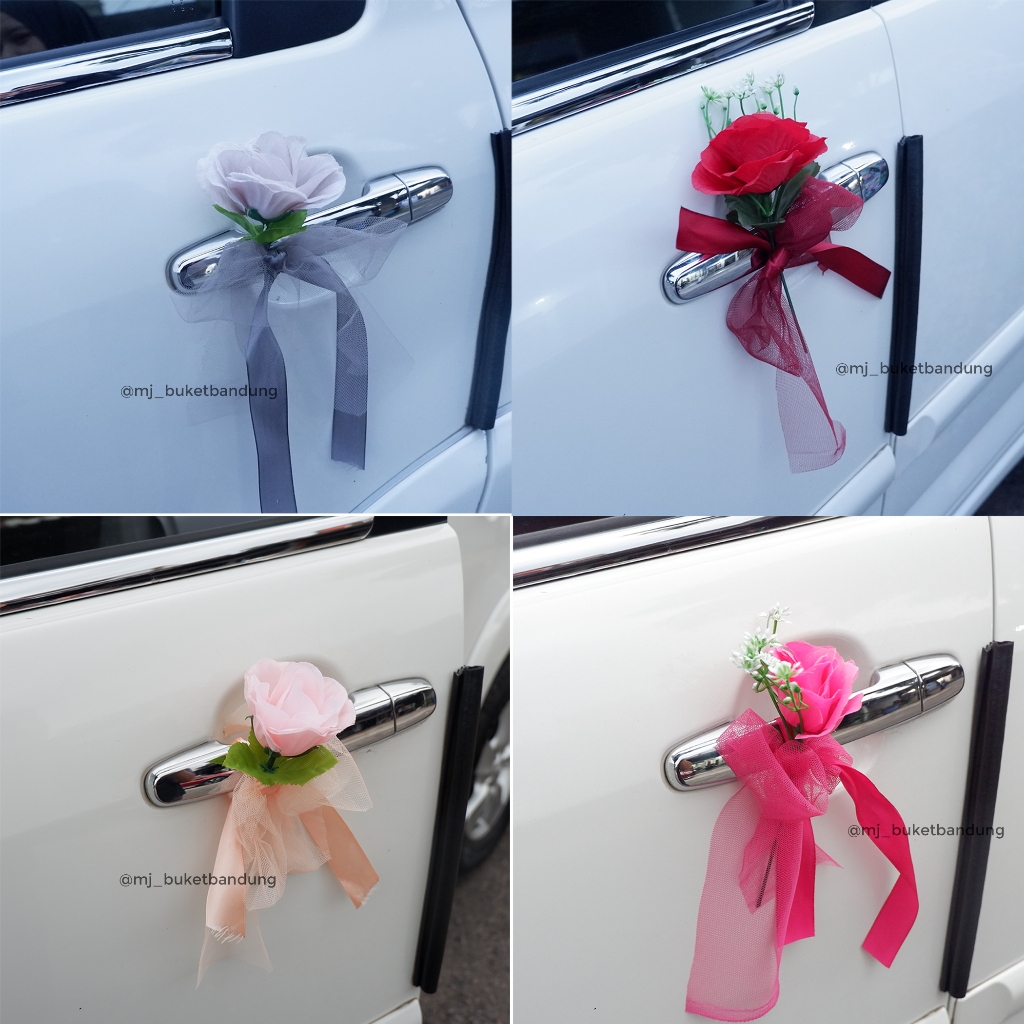 tyu BUNGA MOBIL PENGANTIN HIASAN DEKOR MOBIL PENGANTIN / DEKORASI MOBIL PENGANTIN / HIASAN MOBIL AST