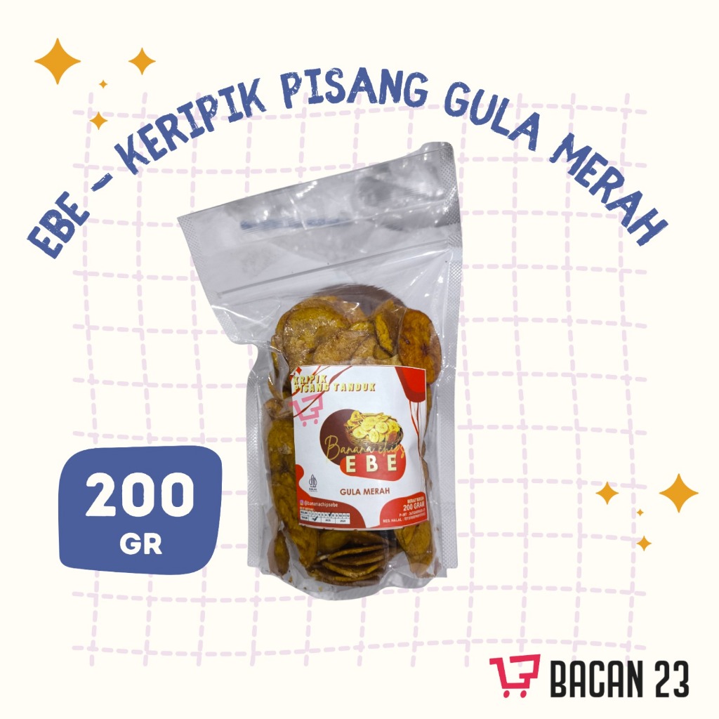 

Keripik Pisang Tanduk Ebe Rasa Gula Merah (200 Gr) / Keripik Lokal / Snack Lokal / Cemilan Enak