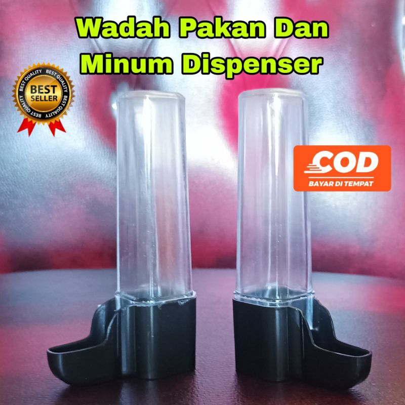 Cepuk Tabung Panjang Dispenser Galon Wadah Tempat Makan Pakan Minum Burung Lovebird Kenari Pleci