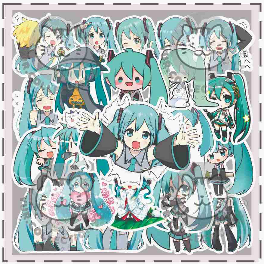 

(30 PCS) Sticker Anime/ Sticker Hatsune Miku Glossy/ Miku Sticker Pack