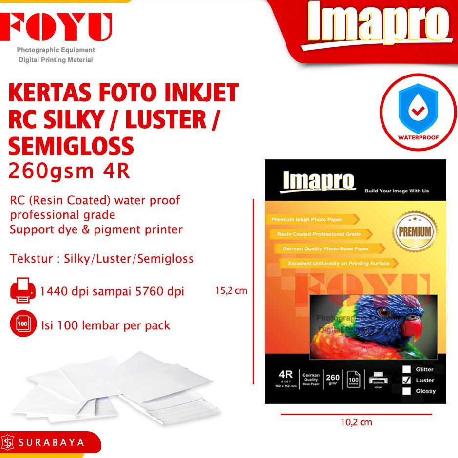 Kertas Cetak Foto Picture Photo Paper Sheet Lembaran Mesin Printer Inkjet Epson D53 Photobooth Selfi