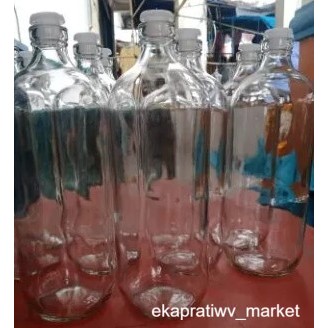 Botol Kaca Beling 1 Liter + Tutup