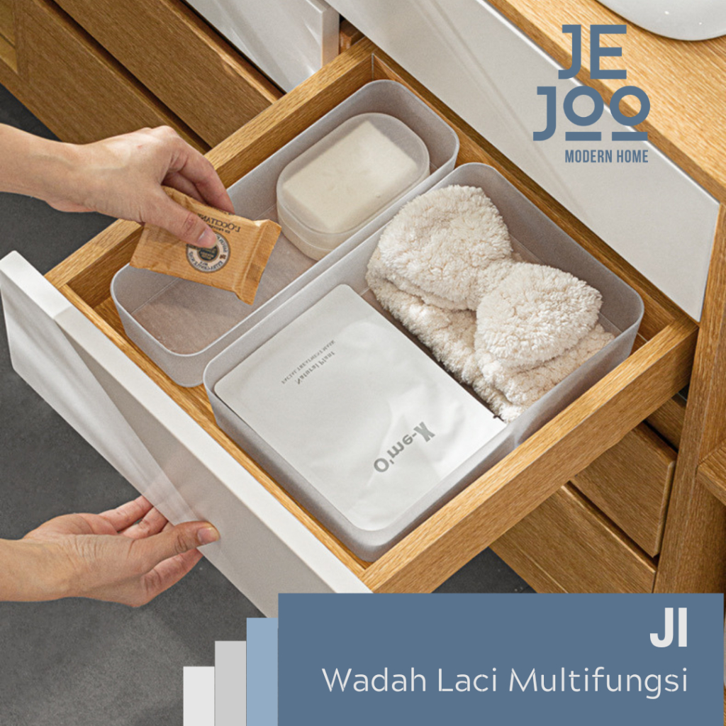 JEJOO - JI Organizer Laci Sendok Garpu Multifungsi Tray Alat Tulis Serba Guna Penyimpanan Rak Alat D