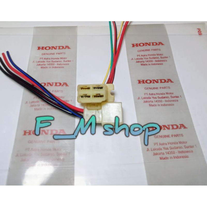 SOKET KABEL SPULL  HONDA TIGER 2000 / SOKET SAMBUNG 4 PIN BESAR ORIGINAL / SOKET KABEL MOTOR