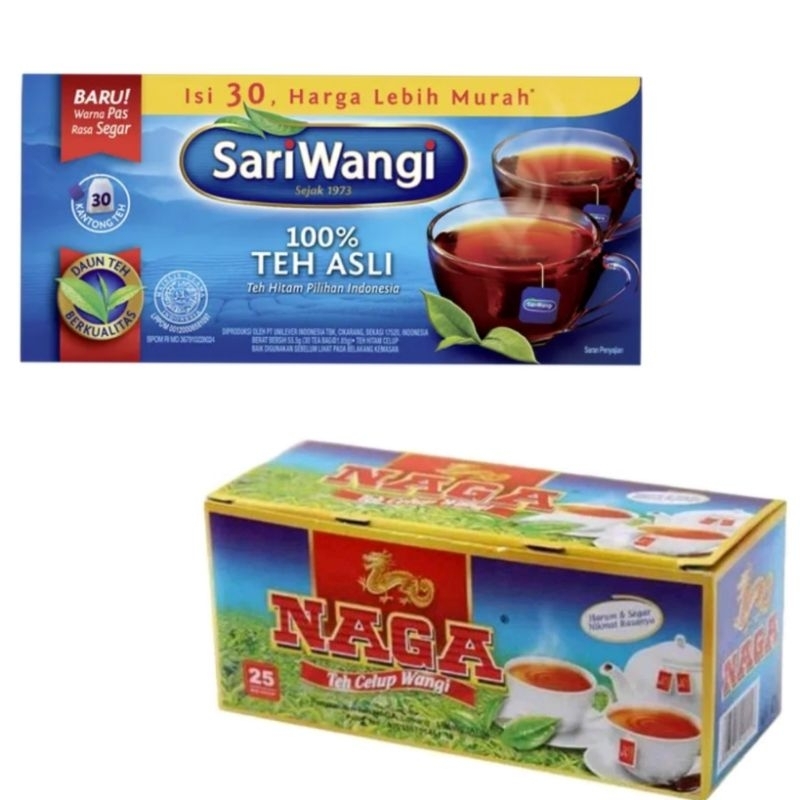 

Teh Sariwangi original isi 30/ teh naga isi 25