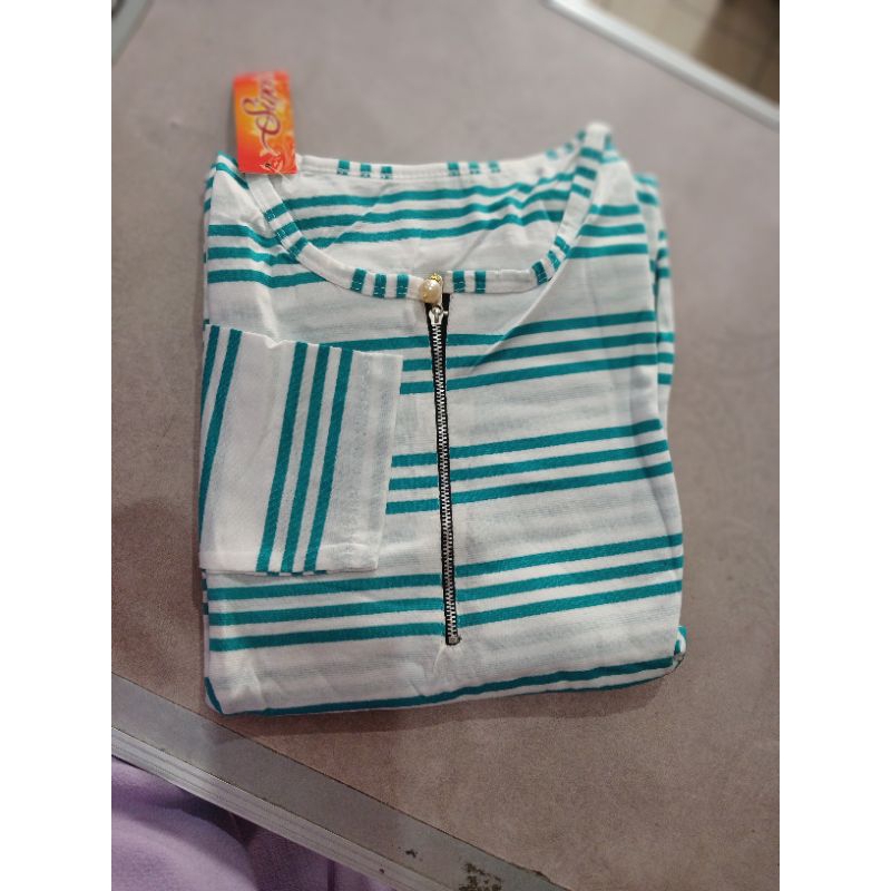 Gamis Jubah Salur Garis2 Bahan Kaos Melar