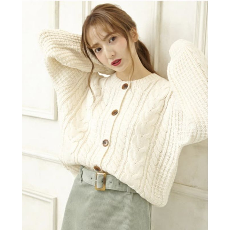 INGNI CARDIGAN CABLE IN BROKEN WHITE