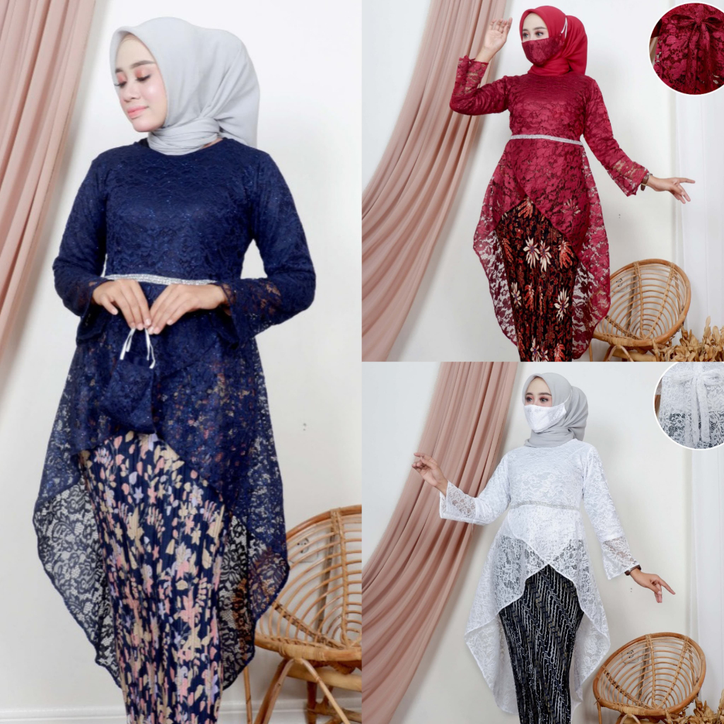 Atasan Kebaya Tunik Brukat Modern / Atasan kebaya Syahrini / Atasan kebaya Brukat / Kebaya Wisuda