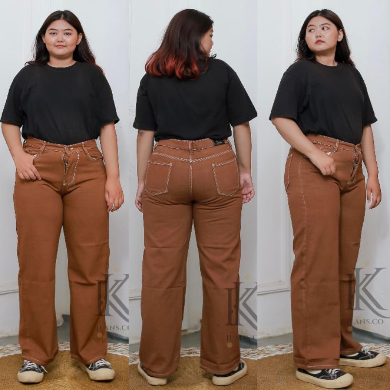 Premium Celana Jeans Kulot High Waist Wanita Loose - Highwaist Korean Loose Jeans Terbaru Casual Oot