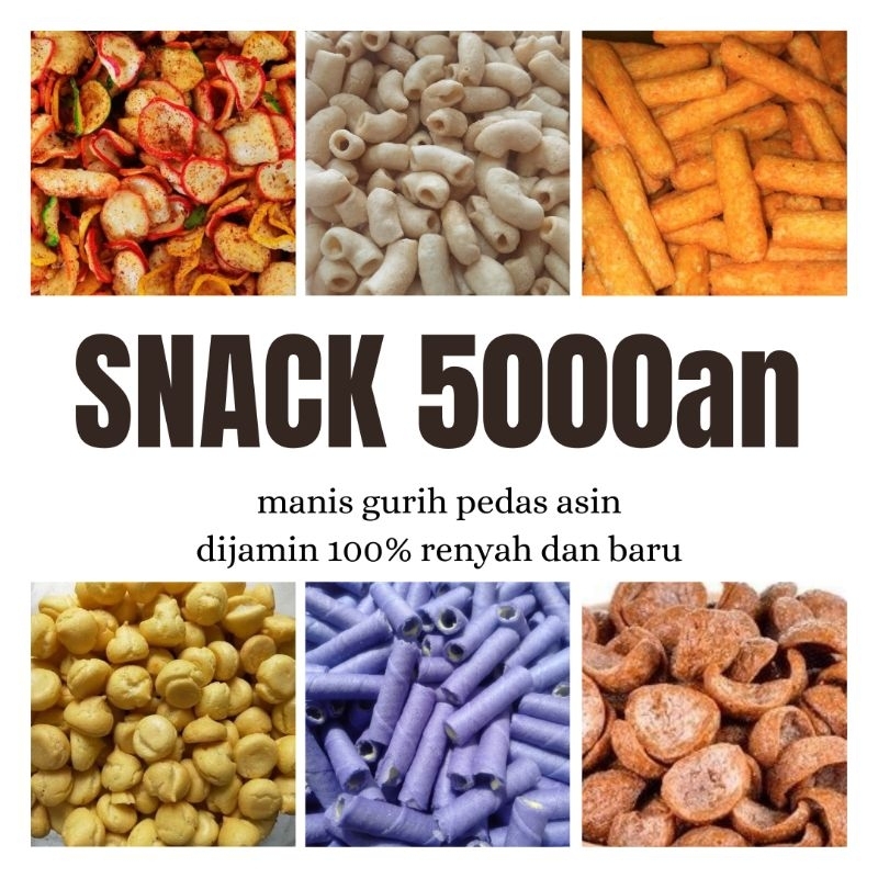 

Snack camilan pedas gurih asin manis renyah mulai 5000