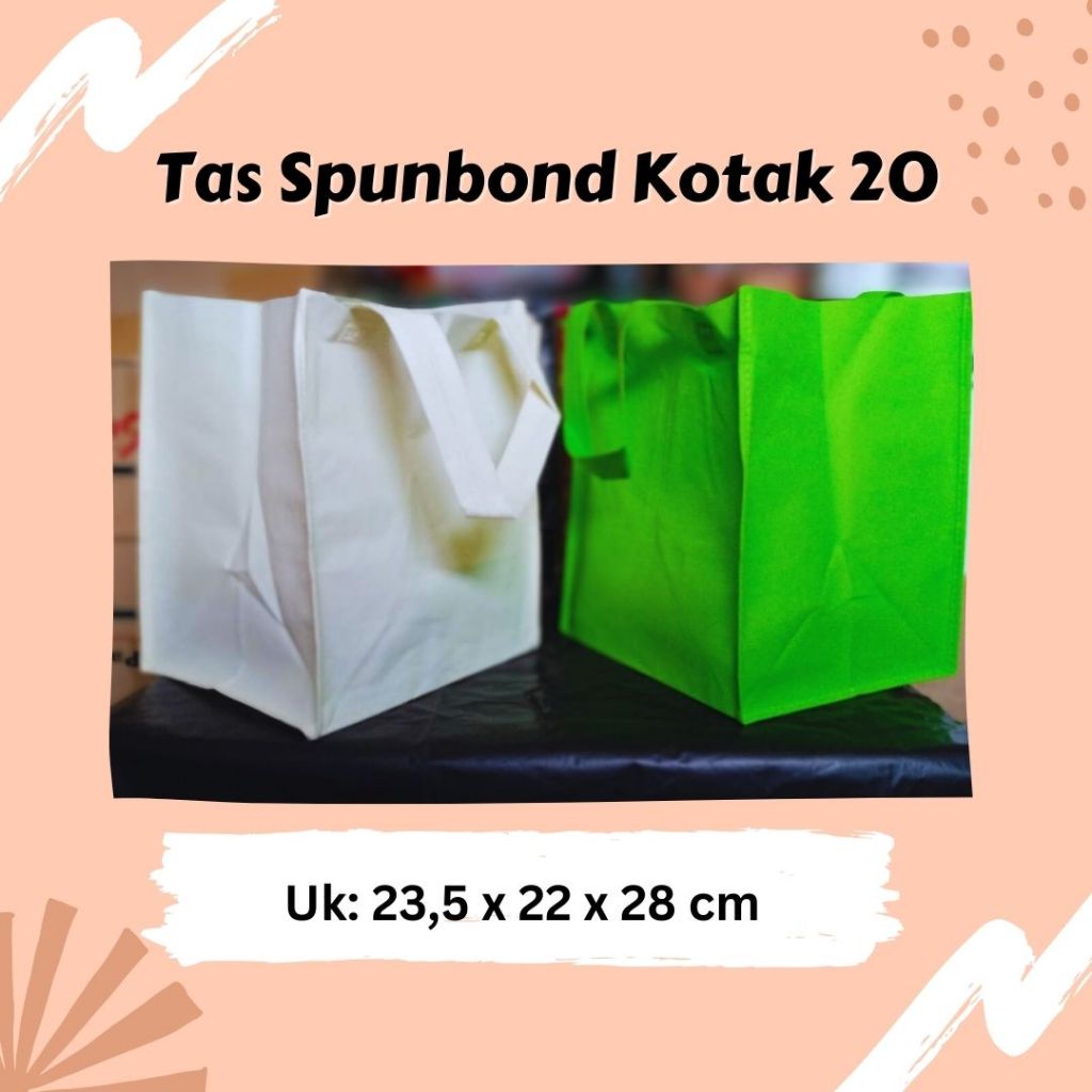 

[1 pcs] Goodie Bag | Tas Spunbond | Tali Dus/Box 20x20 - Kotak 23,5x22