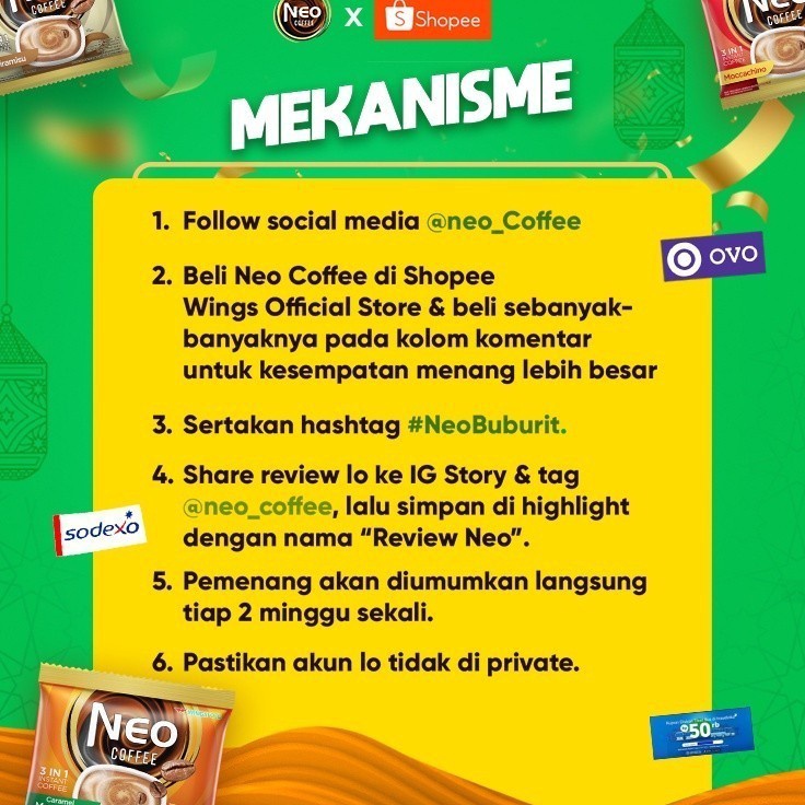 

88 Neo Coffee Kopi Instan Tiramisu Pack 2 gr isi 6 3 pcs x2