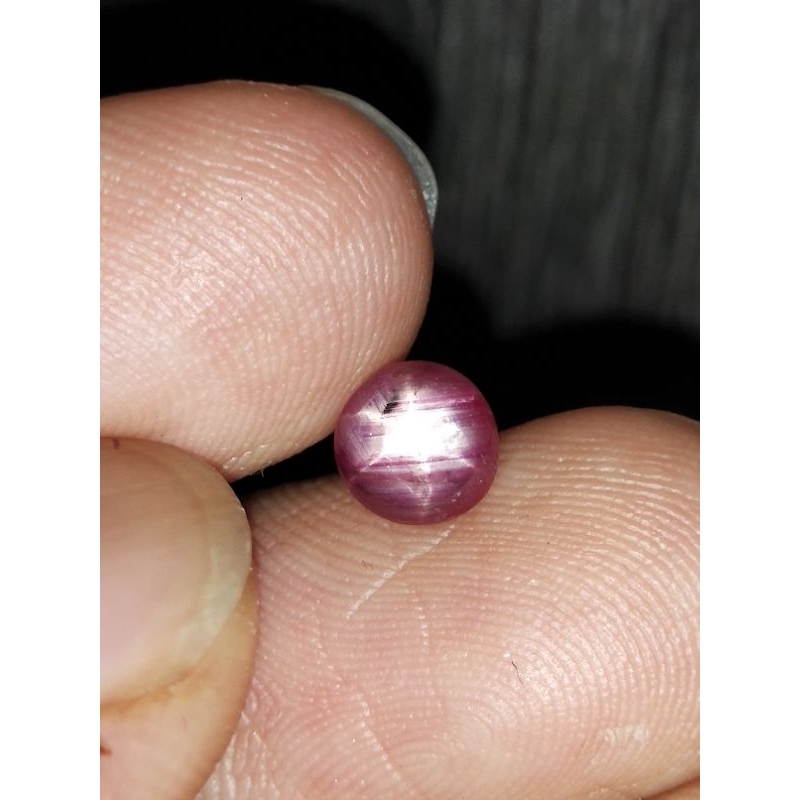 Natural Ruby Star 6x6x2.5 mm 0.95 Ct Merah Delima Kristal Bintang Unik Atas Round Cabochon Code 1065