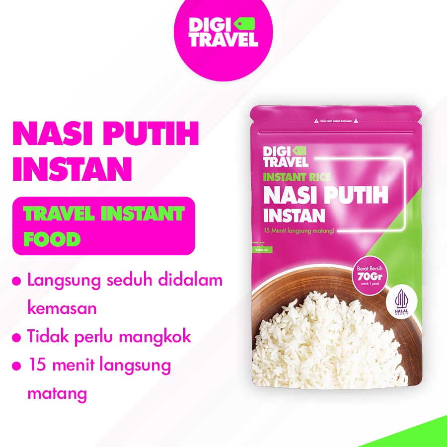 

Free Ongkir DIGI TRAVEL Nasi Putih Instan Makanan Instan Siap Saji Travel Food Nasi Instan Digi Nasi Instan