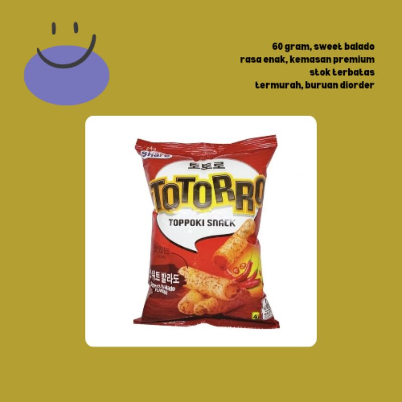 

TOTORRO 60 gram - SWEET BALADO (limited) snack ekstrudat berbentuk toppoki