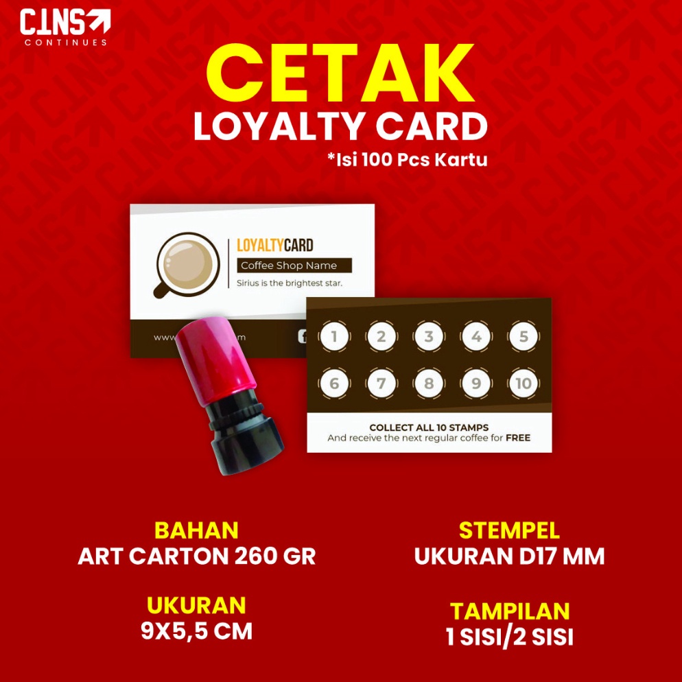 

Cetak Kartu MemberLoyalty Card Stempel Mini Desain Custom ART Z9T7