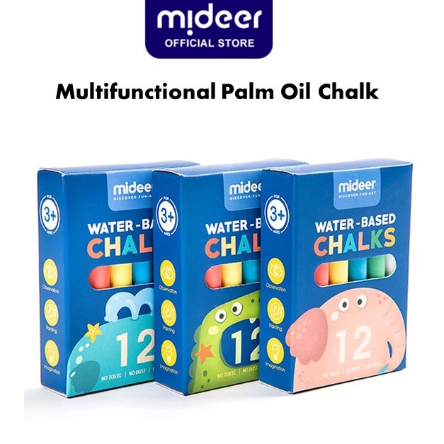 

Mideer Dustless Chalk Kapur Waterbased 12 Warna Colors Blackboard Chalk Papan Tulis Anak ART W1Z9