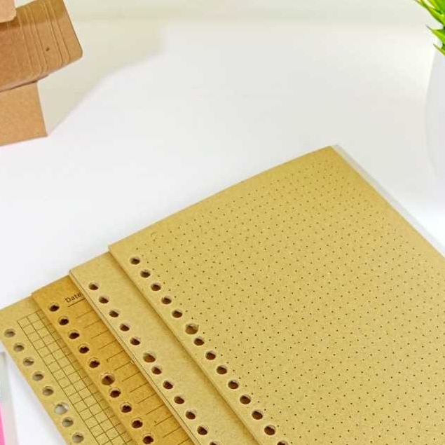 

50 Lembar Loose Leaf Binder B5 - Isi Binder Kertas Warna Coklat Aesthetic