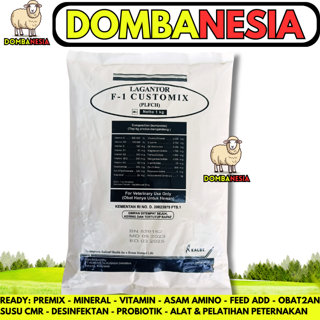 LAGANTOR F1 CUSTOMIX 1KG - Premix Penggemukan Sapi Kambing Kelinci Pedaging - Premix Sapi - Premix K
