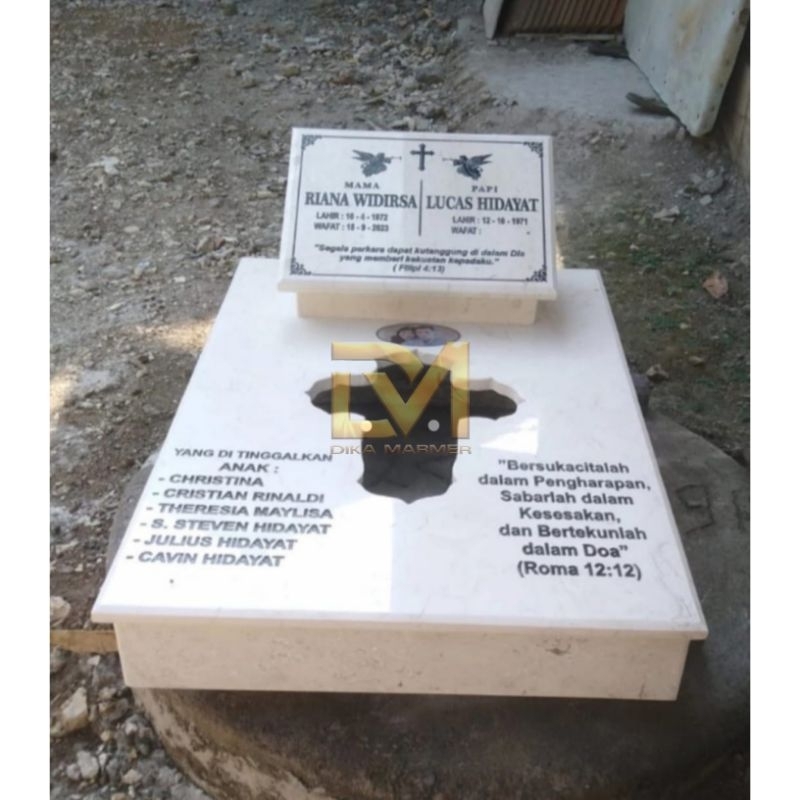 Kijing Makam Kristen Marmer Putih Kwalitas Terbaik
