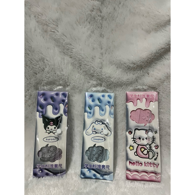 

043 penggaris set isi 4 sanrio kuromi / cinnamoroll / hello kitty