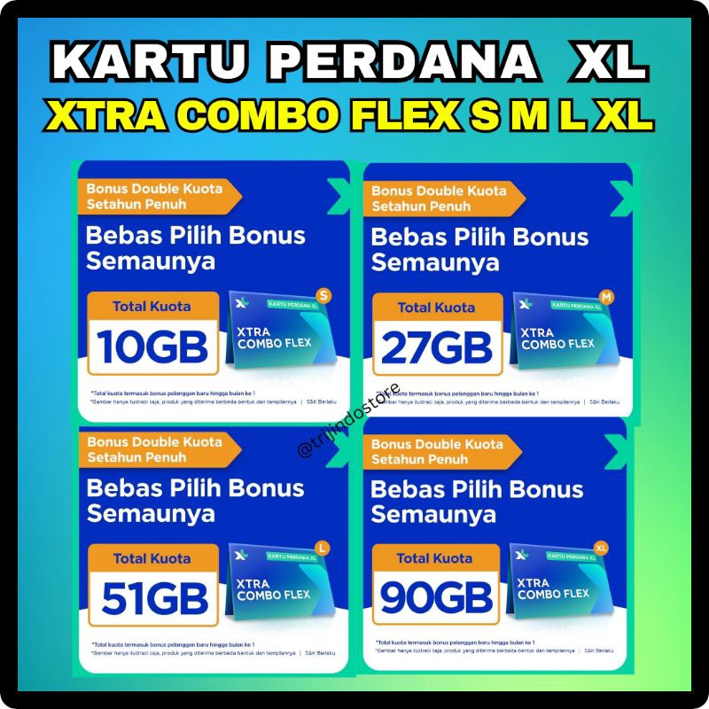 Promo murah kartu perdana xl combo flex S M L  XL