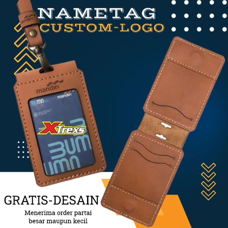 

ID CARD KULIT ASLI/ NAME TAG CASE HOLDER LOGO GRATIS DESAIN