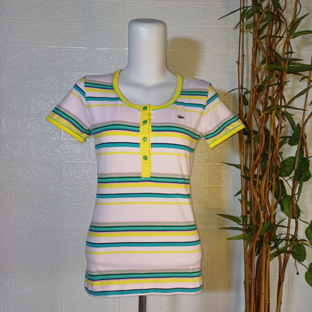 KAOS LACOSTE CEWEK, SIZE S (SECOND BRANDED) TS0128