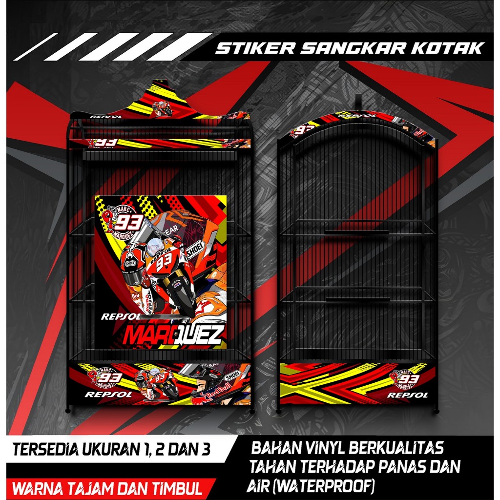 

Stiker Decal Sangkar Burung Kotak, Kosan, Koper, Kenari, Cendet, Cucak Ijo, Desain Marquez, Anti Air
