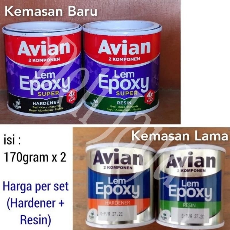 

Lem Epoxy Transparan AVIAN SUPER 2 Komponen 2 x 170g