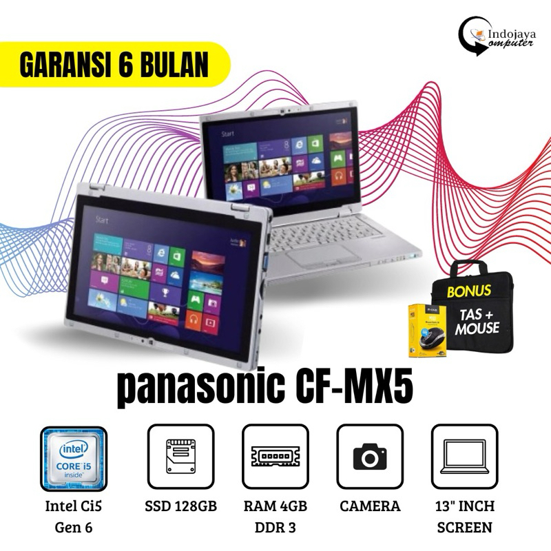Laptop Panasonic CF-MX5 Tablet Core i5 Gen 6 RAM 4GB SSD 128GB Orignal Bergaransi
