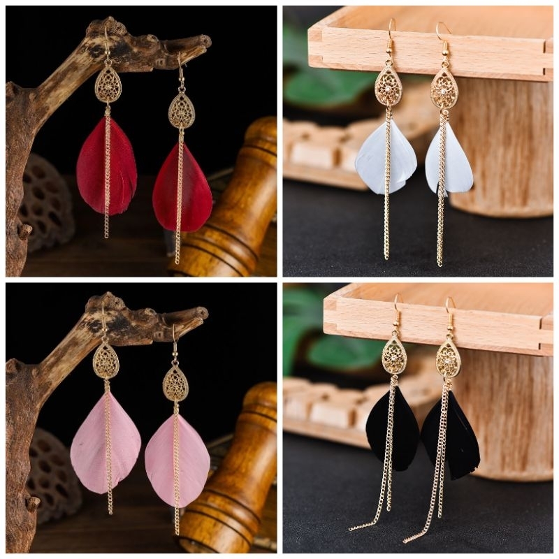 Anting Bohemian Etnik Jilbab Bulu Fashion Etnis Lucu Ab 1