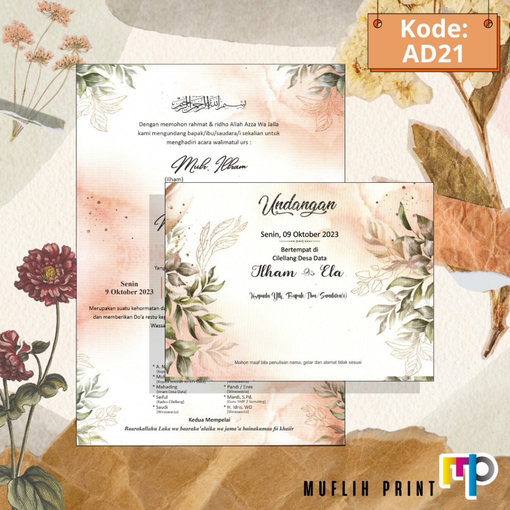 Blangko Undangan Pernikahan Kosong Murah + Amplop Undangan AD21