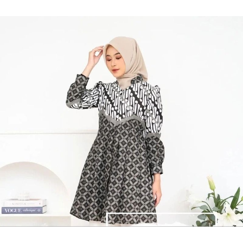 Tunik Batik Parang Ayu Atasan Batik Wanita Modern