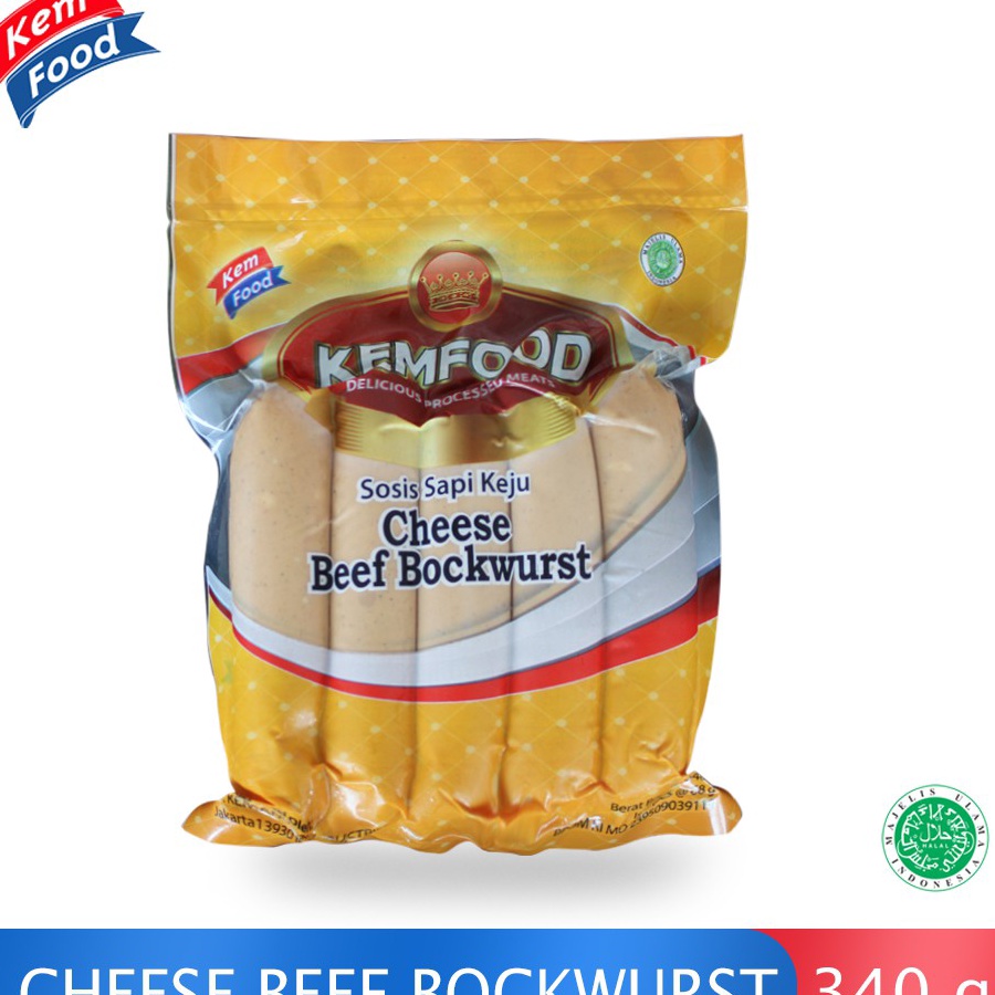 

MEGA SALE Kemfood Sosis Sapi Keju Cheese Beef Sausage Bockwurst 34gr