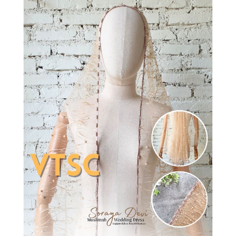 Veil Pengantin/Slayer Kerudung pengantin Payet | Veil Warna Coklat | READYSTOCK