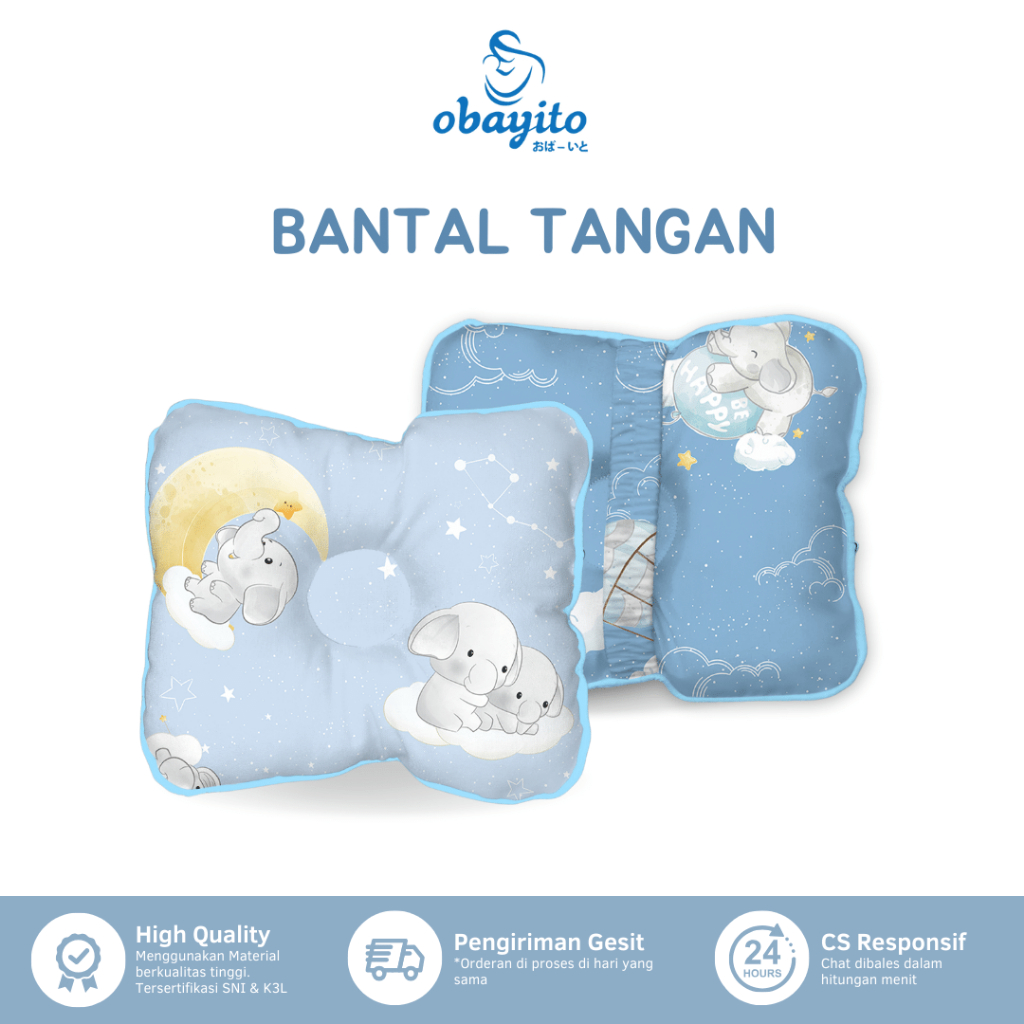 Obayito Bantal Tangan Menyusui ( BTM) Bahan Katun Satin Jepang / Double Layer Terbaik