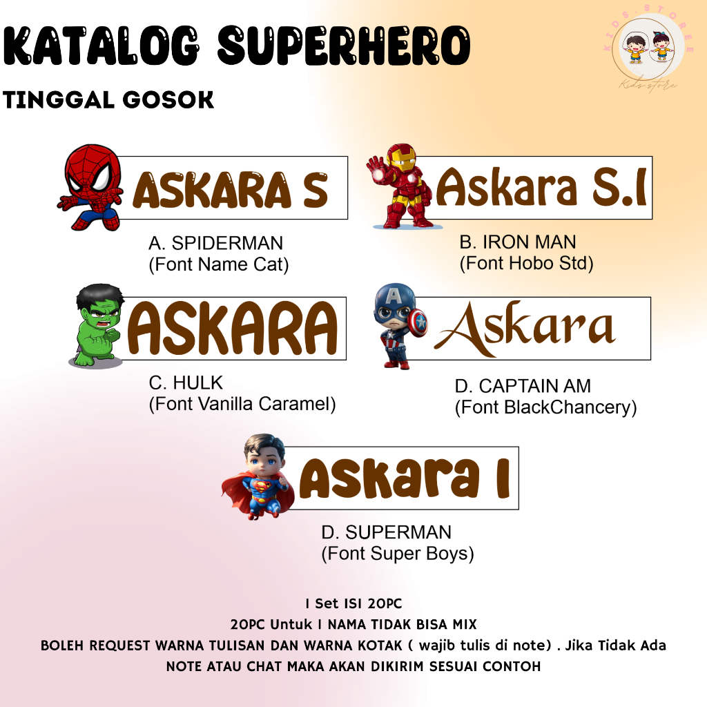 kidsstore28 sehari jadi sticker label tempelan kain baju tag label nama anak dtf custom label size