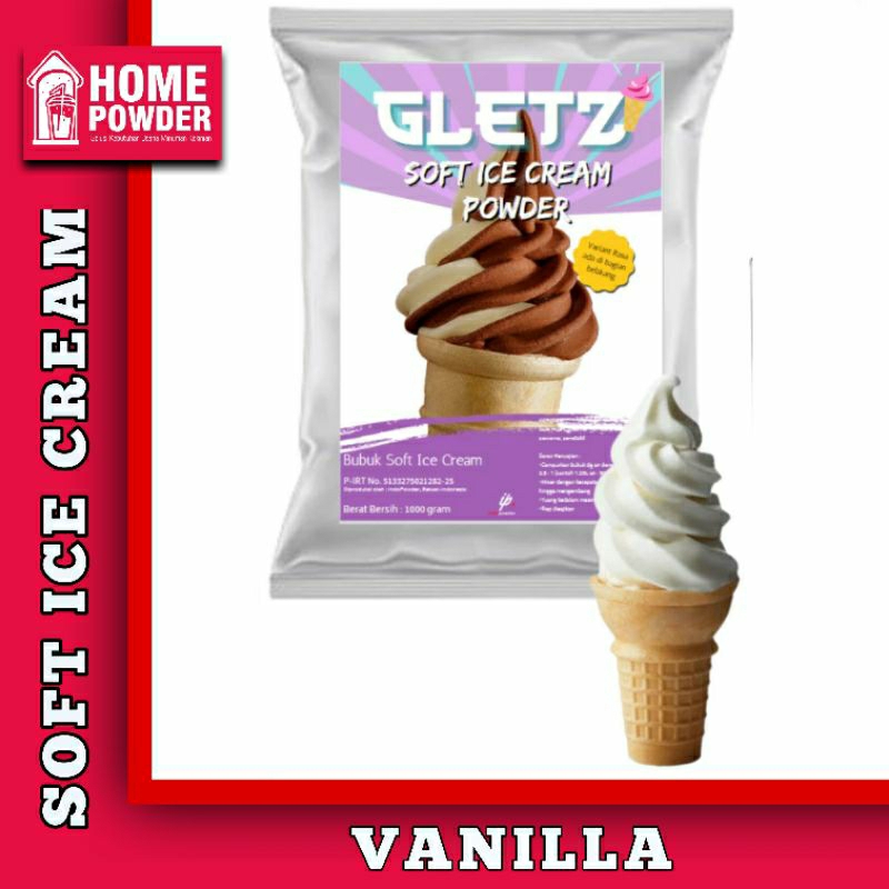 

Bubuk Soft Ice Cream Rasa Vanilla Vanila 1 Kg Gletz Es Krim Cone dan Cup