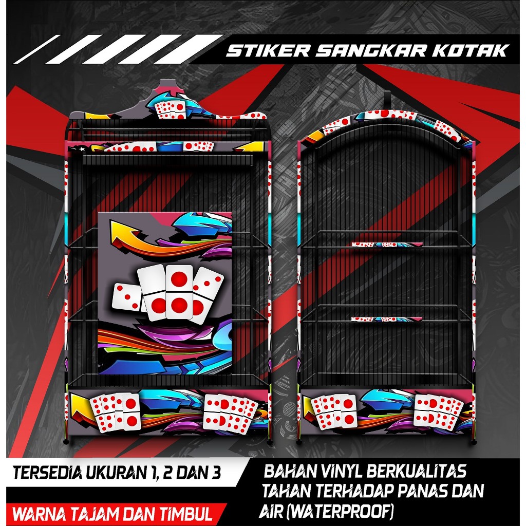 

Stiker Decal Sangkar Burung Kotak, Kosan, Koper, Kenari, Kacer, Cucak Ijo, Desain Domino, Anti Air