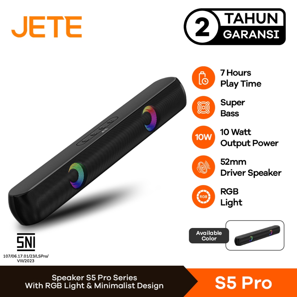 JETE S5 Pro Bluetooth Wireless Soundbar Speaker Superbass Garansi 2 Tahun