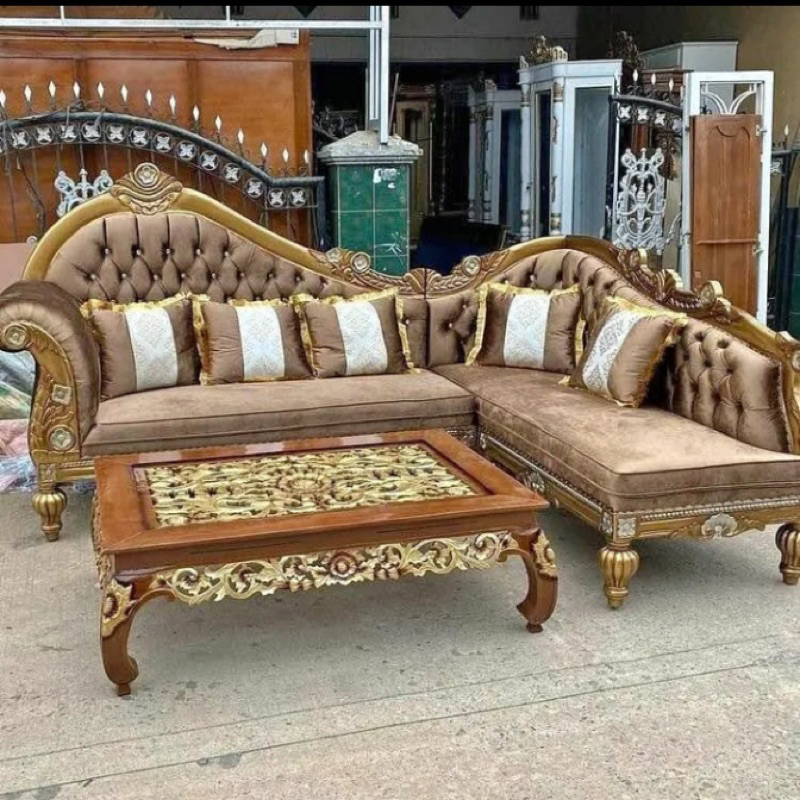 Kursi Sofa Tamu Sudut Kayu Jati Ukir Jepara Mewah Elegan