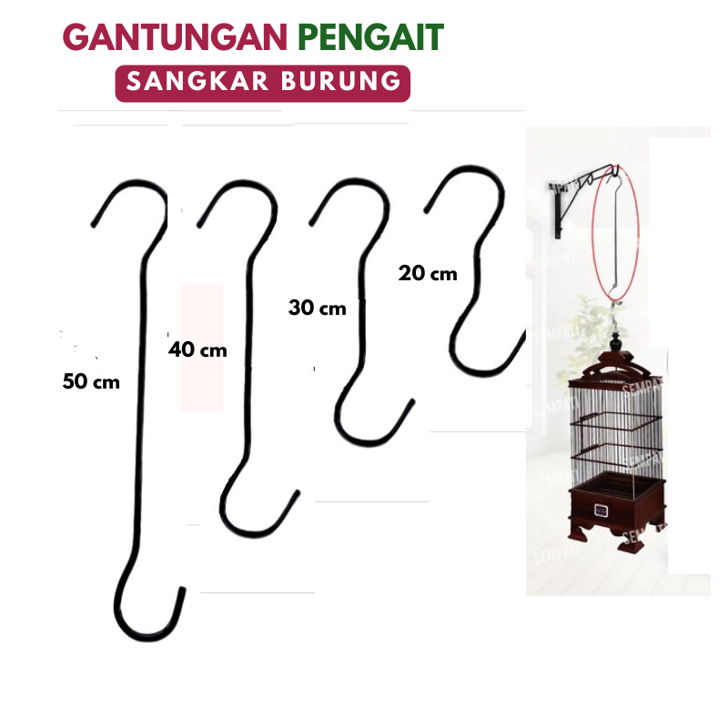 Gantungan pengait / cantolan sangkar burung / gantungan pot / gantungan besi serbaguna